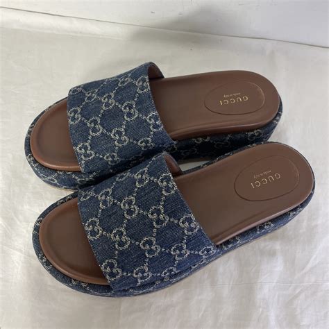 gucci denim slide